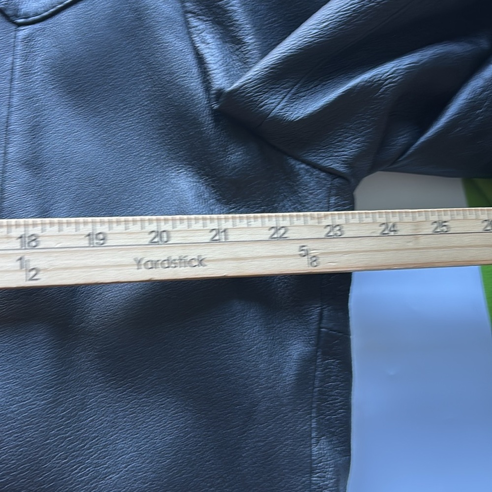 Oakridge Men's Genuine Leather Black Blazer Oversized Long - Picture 7 of 12